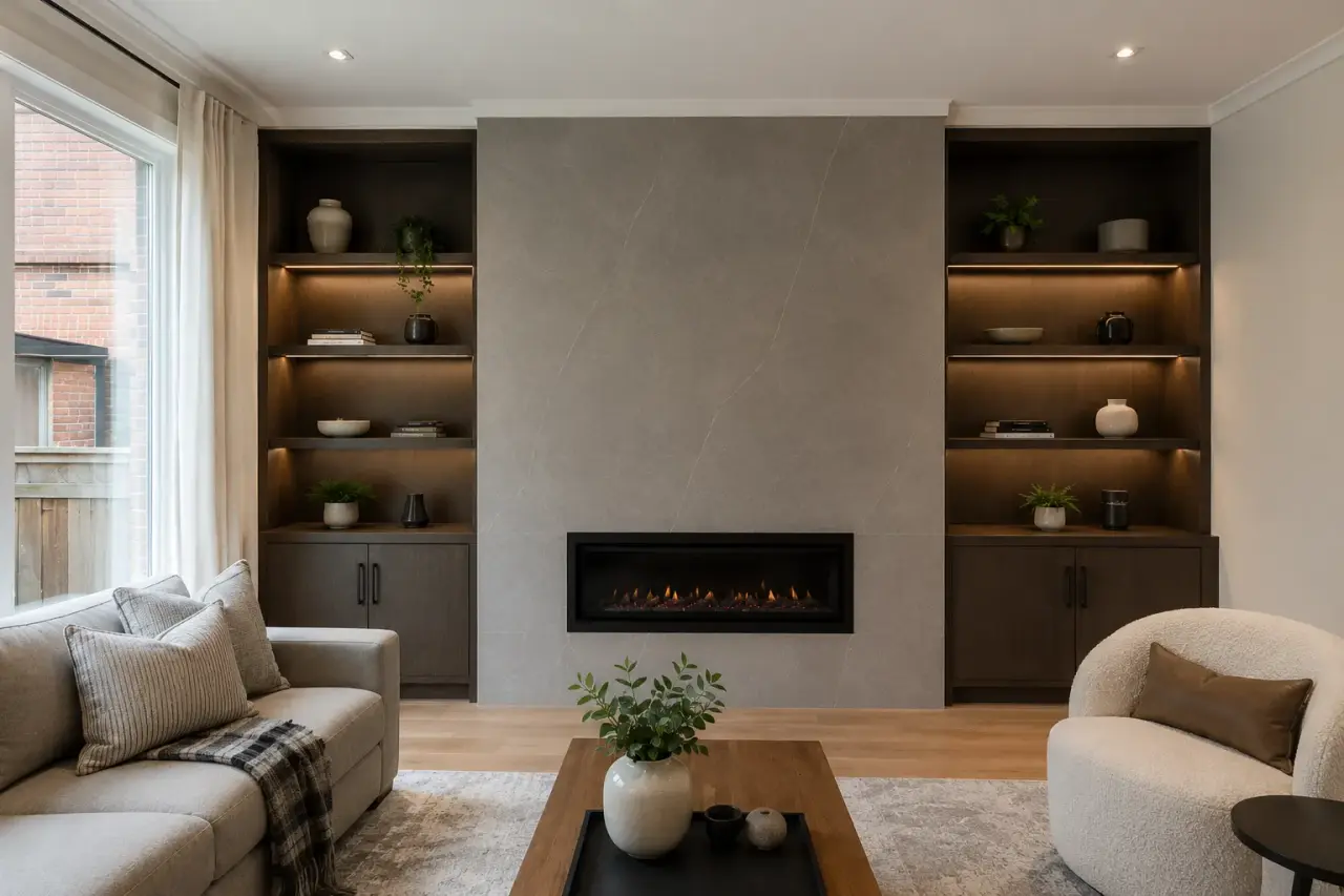 Fireplace Feature Walls being designed and built by Andare Homes