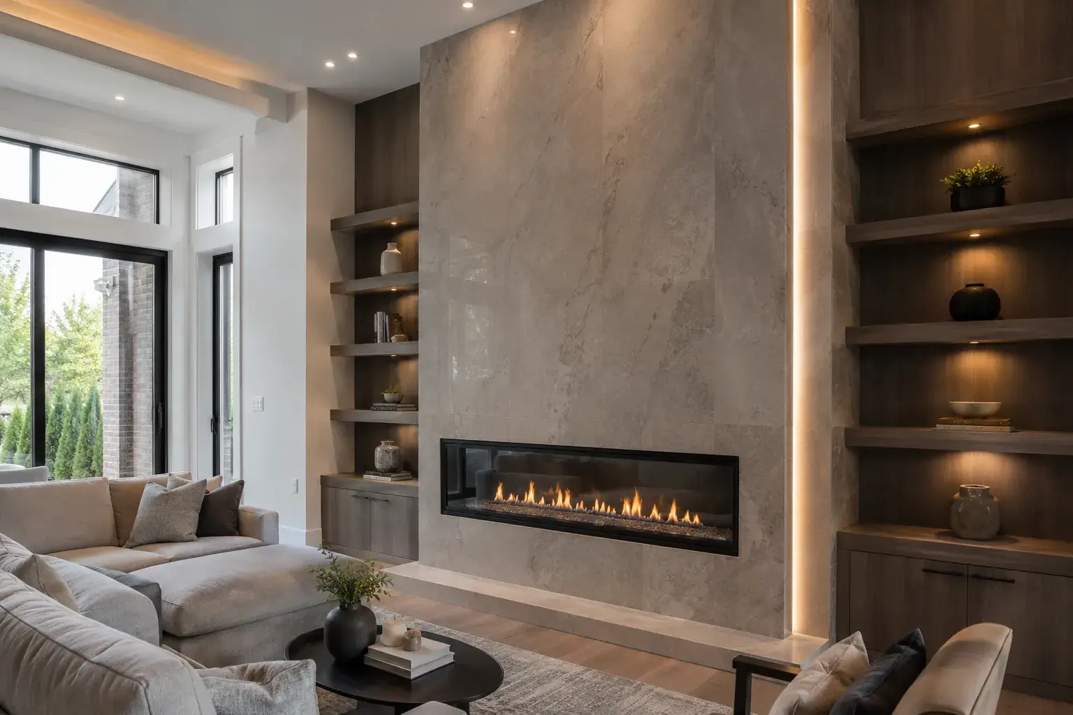 Fireplace Feature Walls, designed and built by Andare Homes