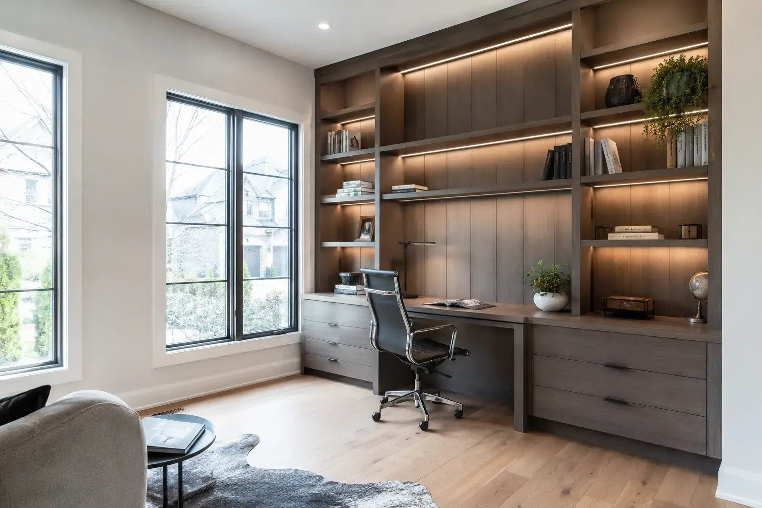 Home Office Built Ins, designed and built by Andare Homes