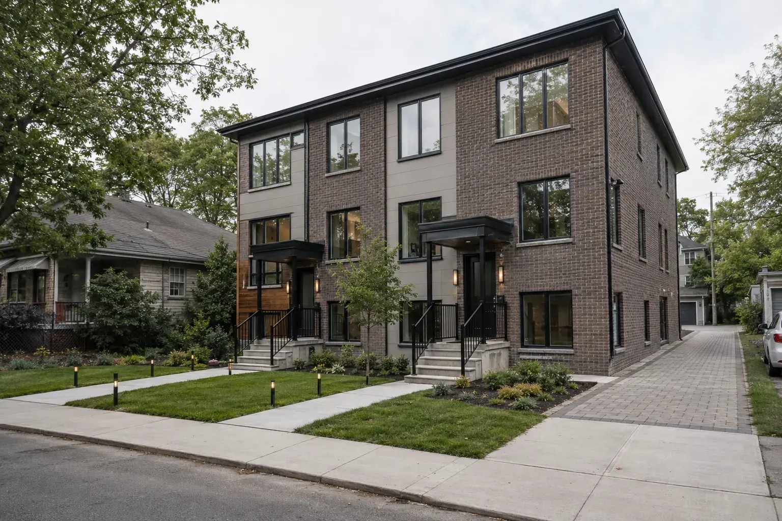 Triplex Construction, designed and built by Andare Homes